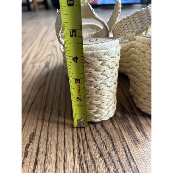 Sam Edelman April Ankle Strap Raffia Wedge Sandal Sz 11 - Picture 9 of 14